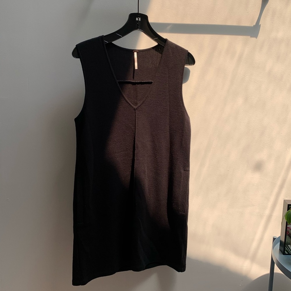 Free people V-neck wool blend sweater dress